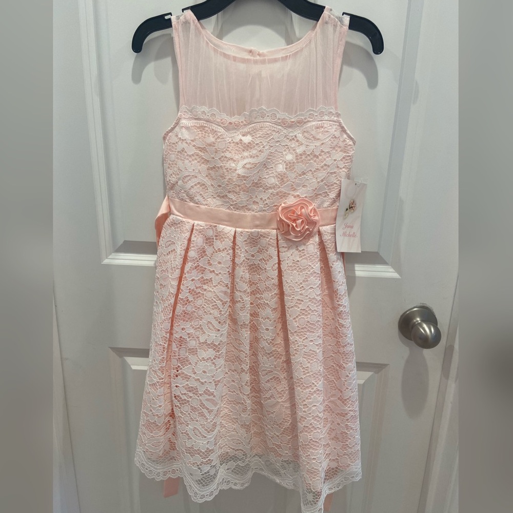 Pink Lace Girls Dress Size 7